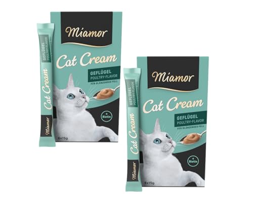 Miamor Cat Cream Geflügel | Doppelpack 2X 6x15g (180g) | als Unterstützung für EIN glänzendes Fell | Angereichert mit Biotin von Generic