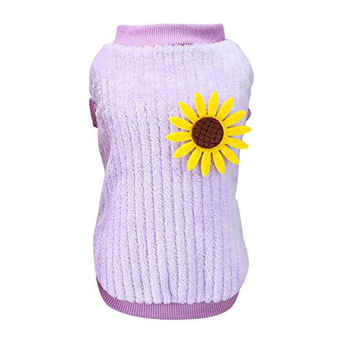 NNj920 Fleece-Pullover, klassischer Sonnenblumen-Stil, warm, für den Winter (lila, S) von Generic