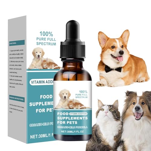 Nahrungsergänzungsmittel für Hunde, Nahrungsergänzungsmittel für Hunde, Nahrungsergänzungsmittel für Kätzchen, Nahrungsergänzungsmittel für Hunde und Katzen 30 ml, effiziente Nahrungsergänzung für Hau von Generic