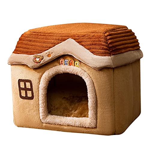 Neuartiges süßes Katzen-Schloss-Kätzchenbett für Indoor-Katzen, Winter, warm, rutschfest, weich, flauschig, beruhigend, für Katzen, Welpen, Hunde, bequeme Hundehütte mit abnehmbarem Kissen von Generic