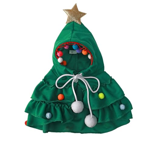 Neue Weihnachtskleidung für Haustiere, kleine und mittelgroße Kojifa Fi Ghting Weihnachtsbaum-Hundemantel, Umhang, geeignet für kleine und mittelgroße Kwk364 (Green, M) von Generic