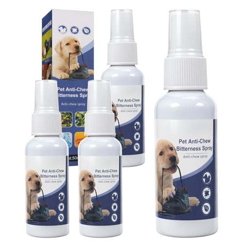 No Chew Spray für Hunde & Katzen, 4 Stück, sicheres Hundeabschreckungsspray für Haustiere gegen Kauen, Innen- und Außenbereich, effektives Anti-Kau-Spray für Teppich und Möbel von Generic