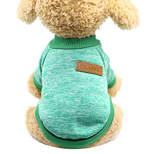 Norweger Pullover Für Hunde Hund Welpen Warmer Wollkampf Zweibeinige Kleidung Teddy Katze Haustier Pullover Haustierkleidung Hundepullover Rückenlänge 60 cm (Green, M) von Generic