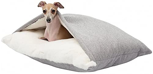 Orthopädisches Hundebett mit Kapuze Decke Waschbar Abnehmbarer Schlafsack für kleine mittelgroße Haustiere Gemütliches Hunde/Katzenbett mit Kapuze weiches flauschiges bequemes Sofa Grau 100 x 75 x 30 von Generic