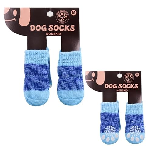 Outdoor Hundesocken Gestrickt Verstellbare Hundesocken rutschfest Für Hartholzbodensohlen Für Mittelgroße Und Große Hunde Hundestiefel von Generic