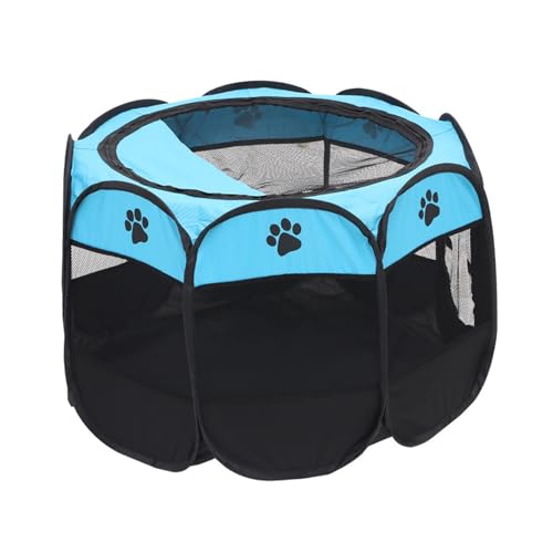 Oxford Tuch Indoor Hundebox Gehege Staubdicht Und Atmungsaktiv Faltbare Tragbare Hundekiste Haustier Gehege Geeignet Für Kleine Und Mittlere Größe 6 Farben(Blue,114 * 114 * 58cm) von Generic