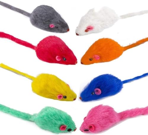 PULABO 3er-Pack Spielzeugmäuse mit Rasselgeräuschen, Interaktive Katzenspielzeug-Rainbow-Maus für Katzen und Kätzchen beliebt von Generic