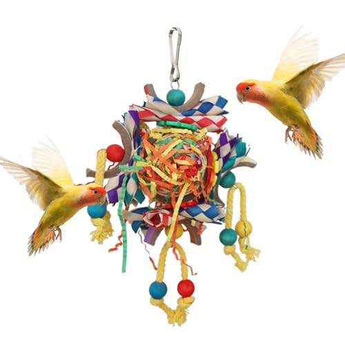 Papageienpapier Kauspielzeug, Vogelpapier Shredding Toys | Vogelfutterfuttersuche Spielzeug mit farbenfrohen Ball - Bird -Shredding -Spielzeug für kleine Vogel -Sachpapaglets Lovebirds Cockatiels von Generic