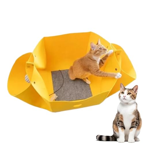 Pet Bed Tunnel Nest - Filzkatonut -Tunnel, deformierbares Hideaway | Interaktives Anreicherungsspielzeug, Abnehmbarer Kätzchenspielplatz, gemütliches Schlafnest für Kätzchen, Welpen, kleine Haustiere von Generic