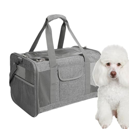 Pet Box – verstellbare Transportbox für Haustiere, faltbare Hundeboxen | Atmungsaktiver Reisekäfig mit Netzfenster, transparente Tiertransportboxen für kleine Hunde und Katzen, (Oxford-Stoff) 18,5 x 1 von Generic