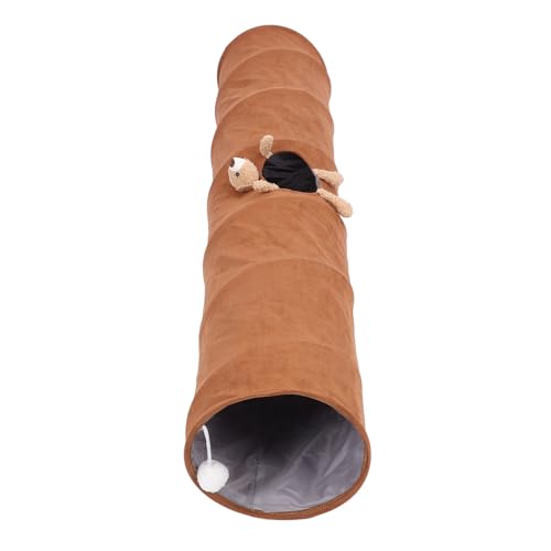 Pet Play Tube Toys, Faltbarer Katzentunnel aus Wildleder, Gerade für Hauskatzen von Generic