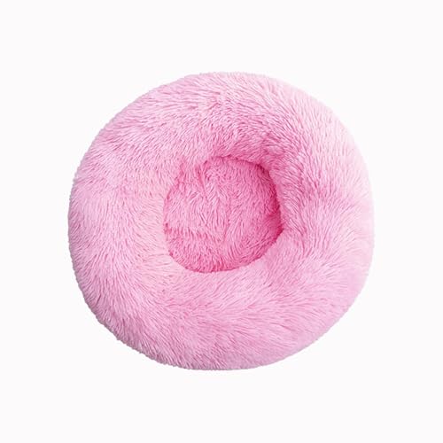 Petsobeds Soft Dog Bed, Anti-Anxiety Calming Pet Bed, Warming Cozy Soft Round Pet Bed, Portable Lightweight, for Small Medium Dogs and Cats (80cm,Bright Pink) von Generic