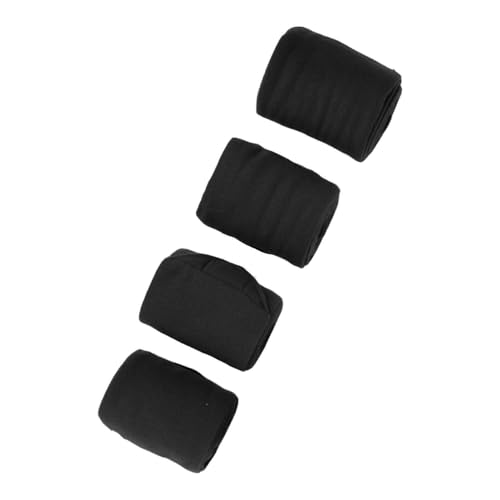 Pferdebeinbandage, Pferdebeinbandage, Schützend, Verstellbar, Stilvoll, 4 Stück, Weiches Fleece für den Reitsport (Black) von Generic