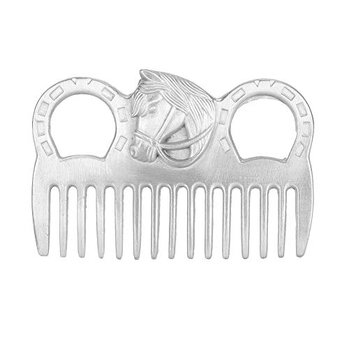 Pferdekamm, Pferdekamm aus Metall, tragbar, Pferdekamm für Mähne und Schwanz, Metallkamm für Pferdehaar, tragbar, Poliertechnologie, Reinigung, Öffnung von Generic