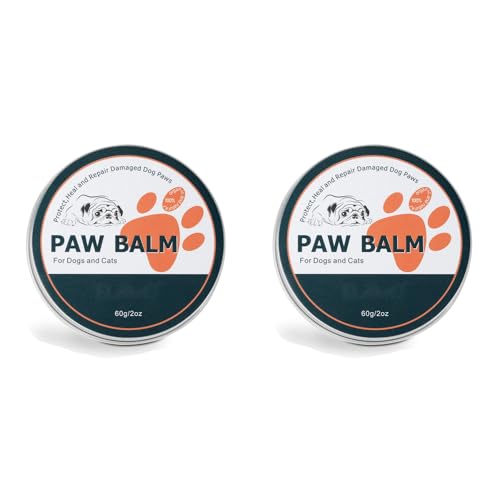 Pfotenpflege für Hunde & Katzen - 2oz Hundepfotenbalsam Pfotenbalsam für Rissige Pfoten&Tiernasen Heilt, Regeneriert trockene Pfoten, Winter Pfotenschutz (2PCS,60g) von Generic