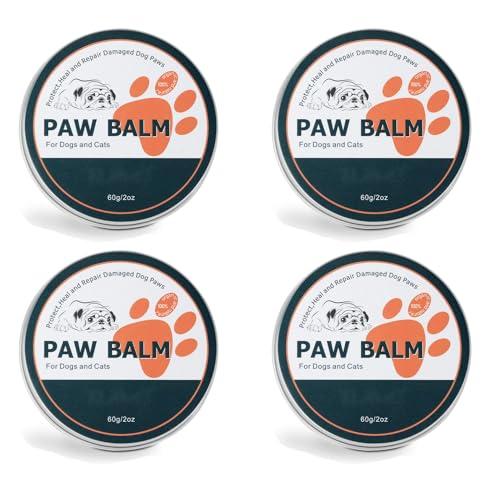 Pfotenpflege für Hunde & Katzen - 2oz Hundepfotenbalsam Pfotenbalsam für Rissige Pfoten&Tiernasen Heilt, Regeneriert trockene Pfoten, Winter Pfotenschutz (4PCS,60g) von Generic