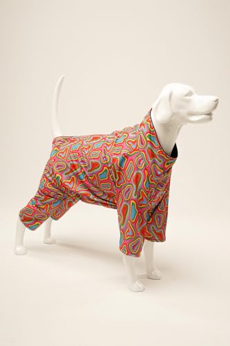 Pinky Hunde-Regenmantel – Wasserdichter Hunde-Regenmantel mit 4 Beinen, mit Fleece gefüttert, regenfeste Jacke für Herbst und Winter, kaltes Schnee-Wetter, Mantel mit Loch für die Leine für Welpen, von Generic