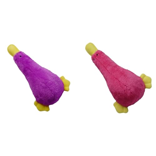 Plüsch Ente Hundespielzeug Kauspielzeug, Robustes und Zahnreinigend, Plüsch Dog Toys mit Quietsche,Interaktives Hundespielzeug Quietschend, Für Welpen Hunde (2B,24x14CM) von Generic