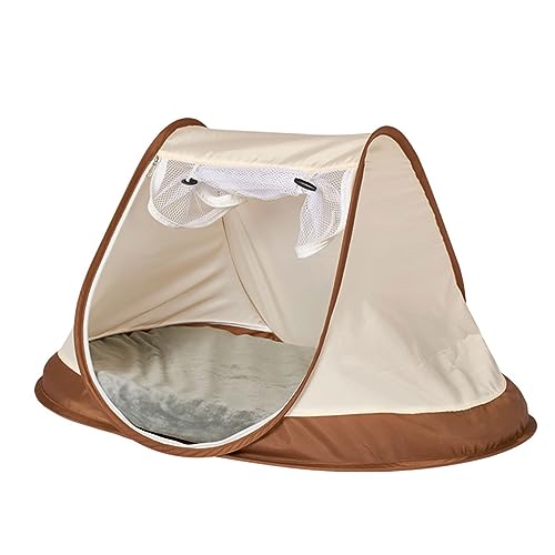 Pop-Up-Spielgehege für Haustiere, Spielplatz, Pop-Up-Zwinger, Outdoor-Katzengehege, Outdoor-Katzengehege für Indoor-Katzen, Katzenzelte für draußen, Catio für Katzen, Beige, 130 x 78 x 78 cm von Generic