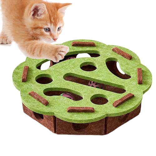 Puzzlespielzeug Für Katzen - Interaktives Katzen Intelligenzspielzeug Mit Kratzfunktion,Filz Labyrinth Spielbox Zur Indoor Beschäftigung Mit Kratztraining Und Jagdspielen Puzzlespielzeug Für Katzen - Interaktives Katzen Intelligenzspielzeug Mit Kratzfunktion,Filz Labyrinth Spielbox Zur Indoor Beschäftigung Mit Kratztraining Und Jagdspielen von Generic