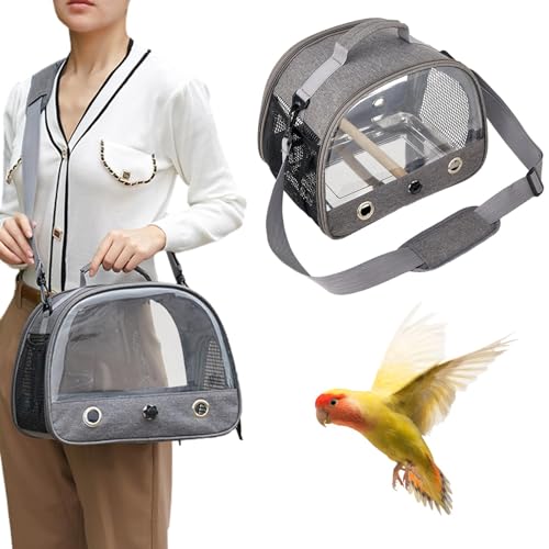 Reise-Vogelkäfig – Tragbare Reisetasche für Vögel, atmungsaktiver Reiserucksack für Vögel | Kleine Tragetasche für Haustiere mit Sitzstange und Debo-Tablett von Generic