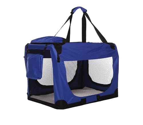 Reisebox Blau S (60 cm) – Nylon-Softbank – faltbar – leichte Hundebox – Autobox Transportbox von Generic