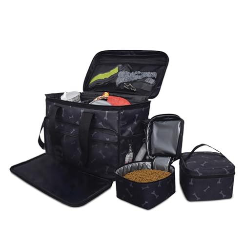 Reisetasche für Hunde, Tasche für Haustiere im Freien, Organizer, Reisetasche, Organizer-Tasche für Haustiere, mit 2 Futterbehältern, Set von Generic