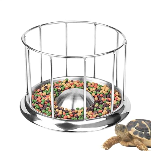 Reptile water tray, leak-proof pet tableware, non-slip reptile bowl, easy-to-clean feeder, habitat food plate, large reptile tableware, multi-purpose terrarium tray, safe stainless steel tableware, he von Generic