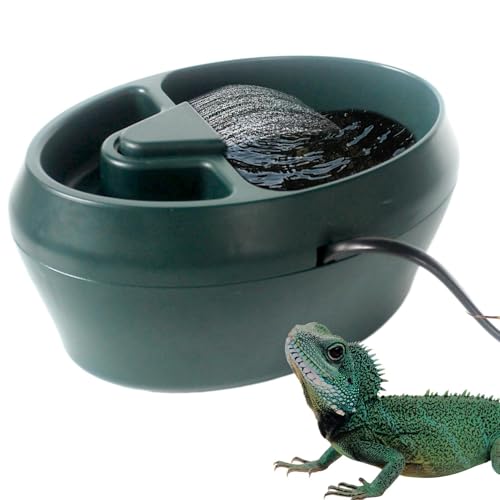 Reptilien-Trinkbrunnen, Wasserschale In Eidechsenform – Automatischer Schlangen-Wasserbrunnen Mit Pumpe | Multifunktionaler Frosch-Wasserspender, 2-in-1-Futtertank von Generic