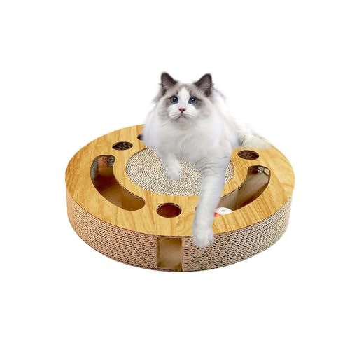 Rundes Kratzbrett für Katzen mit Ball, rundes Kratzbrett für Katzen – Kratzbrett für Katzen aus Wellpapier | Spielzeug zum Kratzen von Haustieren aus Wellpapier von Generic