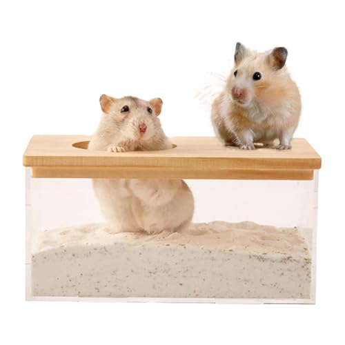 Sandbehälter für Hamster – Badebox aus Hamsterstaub, Badebox für Hamster mit großem Fassungsvermögen | Innendekoration für den Lebensraum von Kleintieren, Wüstenrennmaus-Toilette für Wohnzimmer von Generic