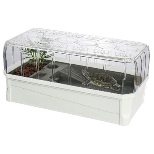 Schildkrötenbecken – Schildkröten-Aquarium, Indoor-Habitatbox Für Schildkröten | Praktisches Mehrzweck-Aquarium Für Weiße Schildkröten Mit Filter, Natürliches Habitat-Aquarium Für Schildkrötengrasschi von Generic