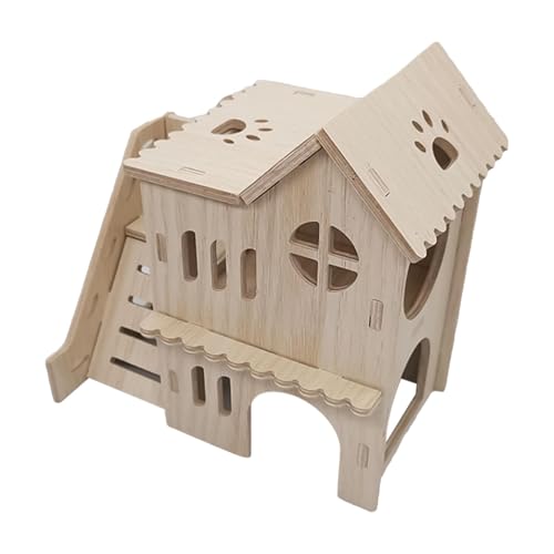 Schloss für Meerschweinchen, verstecktes Haus für Hamster | Zubehör für Hamsterkäfige mit zwei Etagen, Aktivitätsspielzeug aus Holz für kleine Tiere, vergrößert, für Meerschweinchen, Zwergmäuse Schloss für Meerschweinchen, verstecktes Haus für Hamster | Zubehör für Hamsterkäfige mit zwei Etagen, Aktivitätsspielzeug aus Holz für kleine Tiere, vergrößert, für Meerschweinchen, Zwergmäuse von Generic