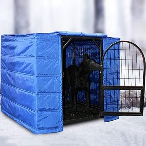 Schwerlast-Hundeboxabdeckung isoliert für den Winter, Dicke Außenkäfigabdeckungen für Hundezwinger, Katzen und Kaninchen, Oxford-Stoff + Baumwolle(Blue,110x70x90cm) von Generic