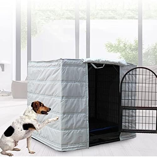 Schwerlast-Hundeboxabdeckung isoliert für den Winter, Dicke Außenkäfigabdeckungen für Hundezwinger, Katzen und Kaninchen, Oxford-Stoff + Baumwolle(Gray,110x70x90cm) von Generic