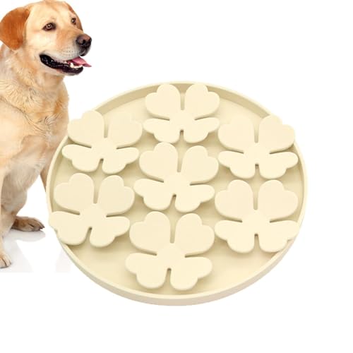 Silikon-Hundefuttermatte mit Saugfunktion - Slow Feeder Schüssel mit Saugnapf - Erhöhter Blumen-Design-Puzzle-Futterspender für , Nass- oder Trockenfutter, Linderung von Langeweile an Wan von Generic