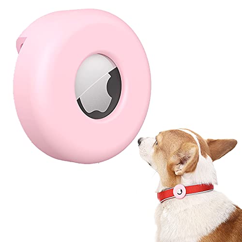 Generic Silikonhalter für Airtag Hundehalsband, Aufschiebbare Leichte wasserdichte Hülle für Airtag Hund/Katze 2021 Zubehör, Rosa von Generic