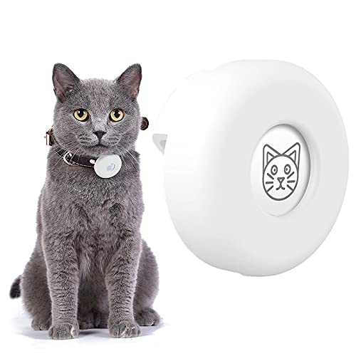 Generic Silikonhalter für Airtag Hundehalsband, Aufschiebbare Leichte wasserdichte Hülle für Airtag Hund/Katze 2021 Zubehör, Weiß von Generic