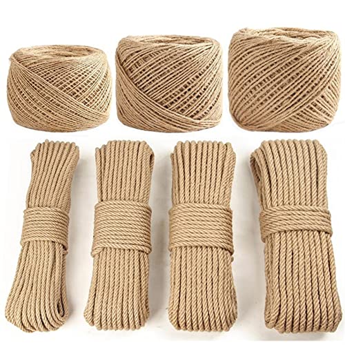 Sisal -Seilkatze DIY Kratzer nach Spielzeugkatze Kletterrahmen Ersatz Seilschreibtisch Beine Bindungsseil for Katzenschärfe Klaue (Color : 50 Meters, Size : 10mm) von Generic