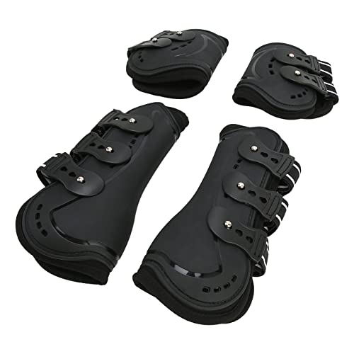 Sportstiefel für Pferde, Pferdesportstiefel, Pferdestiefel, Pferdestiefel für die Vorder- und Hinterbeine, PU-Schale, Sehnen-Fesselschutz, Schutzstiefel Zum Reiten, von Generic