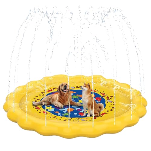 Sprinklerunterlage für Hunde,Sprinklerunterlage für Hunde,Rutschfeste Sprinklerunterlage für Haustiere 67 Zoll | Dickes, faltbares Hunde-Pool-Spielpad, Haustier-Sommer-Wasserspielspielzeug für den Auß von Generic