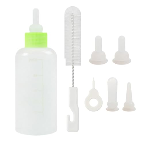 Stillflasche für Kätzchen, Milch, Kätzchenflasche, Kaninchenflasche, Haustier-Milchflaschen, Welpenflaschen, Stillset, Futterstation für Welpen, kleine Katzen, Hunde, Gelb, 10 x 4 x 4 cm von Generic