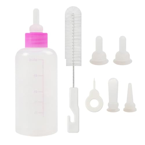 Stillflasche für Kätzchen, Milch, Kätzchenflasche, Kaninchenflasche, Haustier-Milchflaschen, Welpenflaschen, Stillset, Futterstation für Welpen, kleine Katzen, Hunde, Gelb, 10 x 4 x 4 cm von Generic