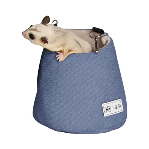 Sugar Glider Pouch – Sugar-Gleiter-Hängematten-Tasche | warmes Bett für Hamster | Kleintiere abnehmbare Nestmatte | warmes Fleece-Nest | Baumwollnest für Hamster Syrischer Hamster Sack Schaukel von Generic