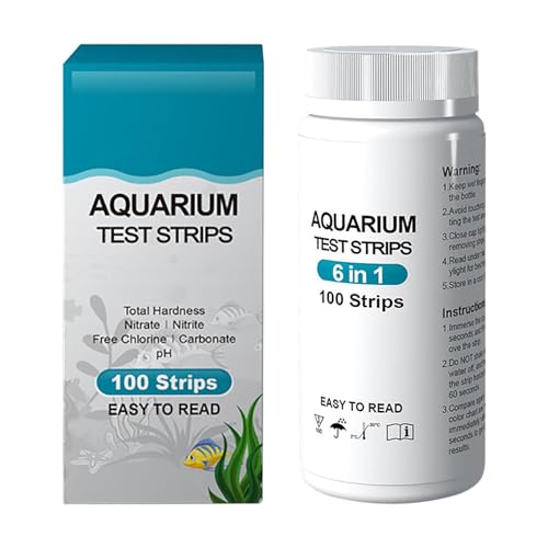 Teststreifen Für Die Wasserqualität Im Aquarium – 6-in-1-Teststreifen Für Aquarien, 100 Stück Aquarium-Testkits | Einfache Wasserzustandsanalyse, Süßwasser-pH-Nitrit- Und Ammoniak-Erkennungskit von Generic