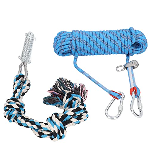 Tether Tug Outdoor-Hundespielzeug, Hunde-Schlepperspielzeug 49,2 Fuß Hunde-Federstangen-Spielzeug, Hunde-Hängeseil-Spielzeug, Hunde-Bungee-Seil, Hunde-Schleppseil, von Generic