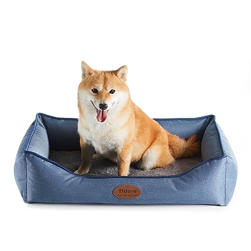 Tidore Orthopädisches Hundebett für mittelgroße und große Hunde, bequemes Eierboxen-Schaumstoff-Sofa, Haustierbett mit waschbarem, wasserdichtes Futter und rutschfester Unterseite (Medium, Hellblau) von Generic