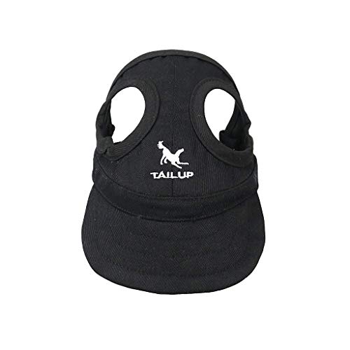 Tierhut mit Gehörlöchern Hund Sport Baseball für Sonnenschutz Verstellbare Schnalle Mütze Für Hund (Black, M) von Generic