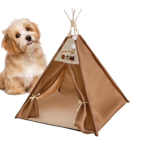 Tragbarer Katzenlaufstall - Haustier Tipi, Tragbarer Katzenlaufstall Stabiles Faltbares Hundezelt mit Netz, Maschinenwaschbar, Tragbares Indoor-Hundehaus, Tiergeschäft, Zuhause, Katzenterrier, von Generic