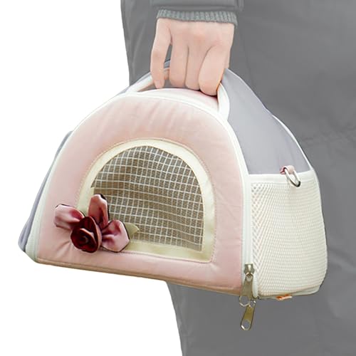 Tragetasche für Kleintiere – Schildkröten-Tragetasche, Kaninchen-Reisekäfig, tragbare Haustier-Transportbox, Flugreisen, CE-Tragetasche für Welpen, Hunde, Vögel, Kaninchen, Outdoor-Hängetasche, Rosa, von Generic